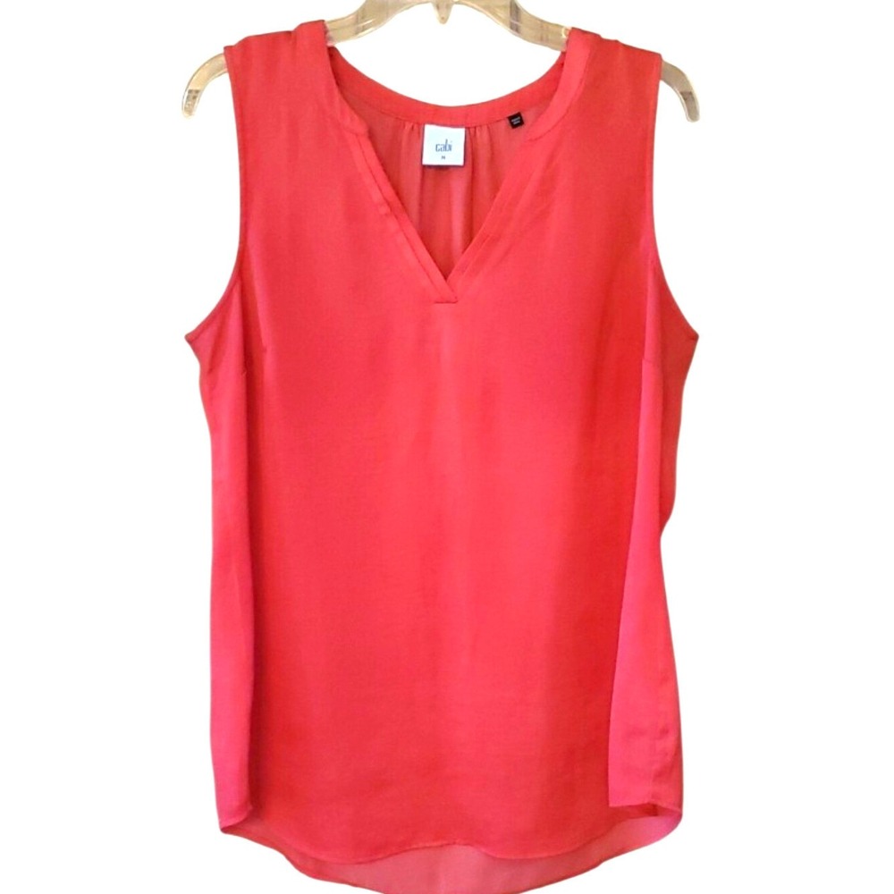 CAbi 5364 Rose Top‎ Hibiscus Tank  V-Neck Sleeveless Camisole Size M